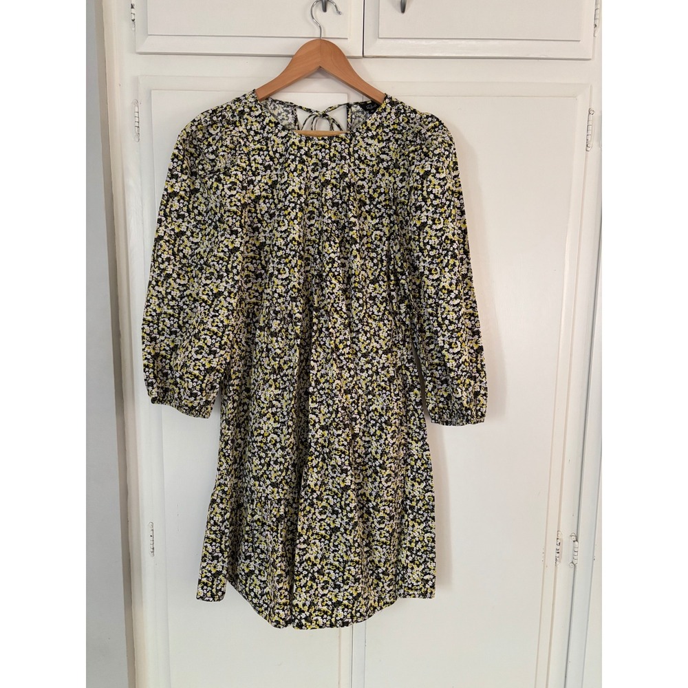 Rails Jasmine Floral Mini Dress Yellow Black Ditsy Tiered Babydoll XS